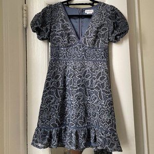 Lovers + Friends Blue Lace Mini Dress